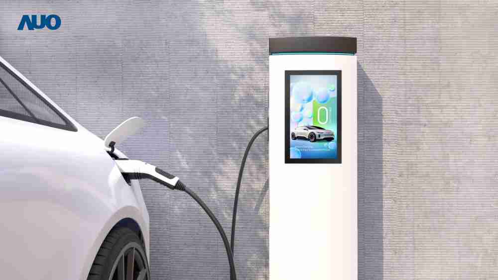 友達〝EVSE車用充電樁解決方案〞專為電動汽車充電樁設計，，，具有高亮度、、克服戶外艱難環境的耐溫、、、、耐紫外線等特性，，，，並搭載散熱性及擴充性強的高效能工業電腦，，可實現人機互動訴求，，，如資訊顯示、、、、支付等應用