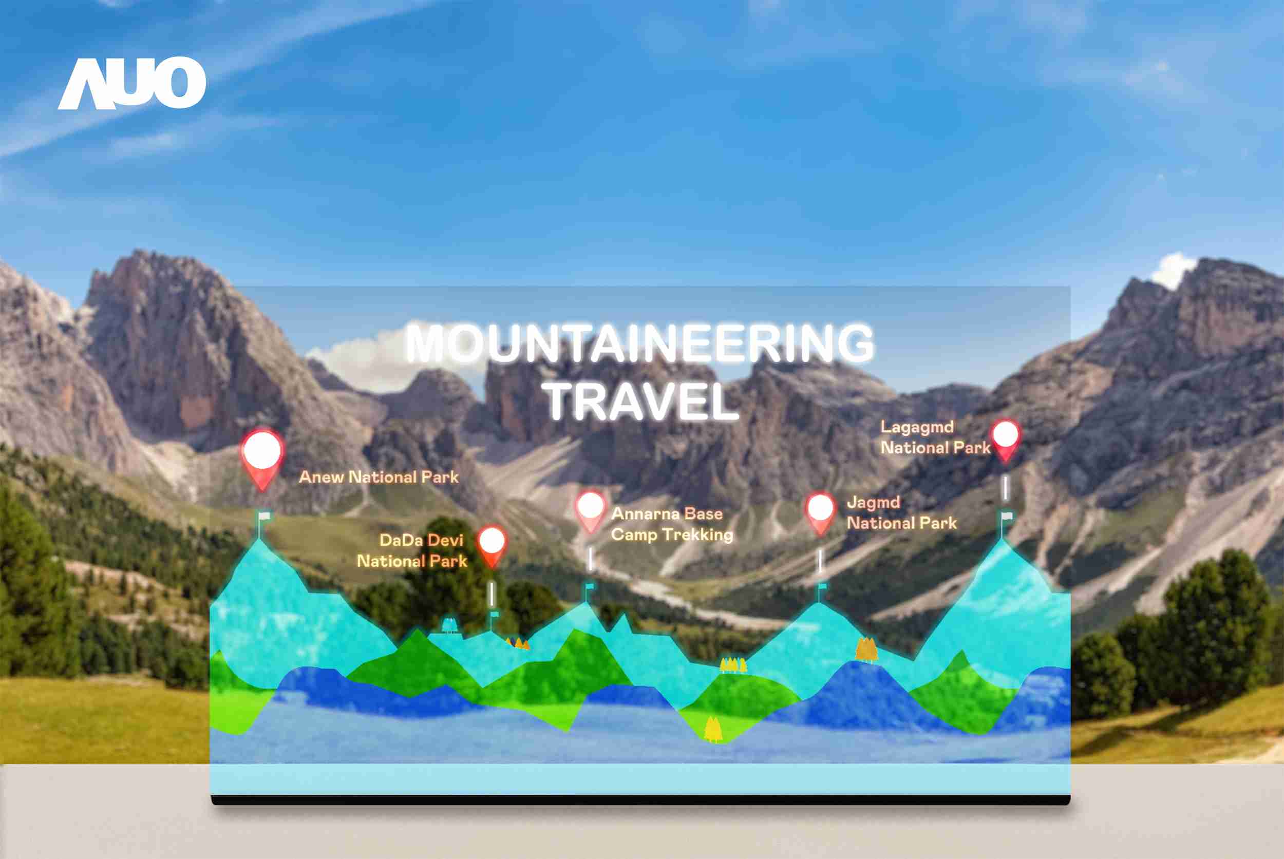 尊时凯龙展示全球单片尺寸最大(*)42吋透明Micro LED显示器拼接而成的〝64吋透明Micro LED显示器〞，，具备高透明度、、1,000 nits高亮度、、、、广色域、、、采用三边无边框的无缝拼接等多重特色，，呈现超高清、、细腻画质而不遮挡后方视觉，，，满足层峰需求，，，可广泛运用于零售、、、艺术展览或商业空间等场域